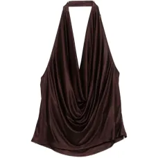 Топ с драпировкой и на шее (топ-халтер)