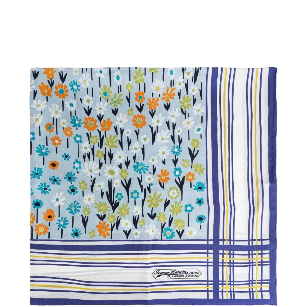 Полосатый шарф с цветочным принтом