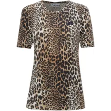 Футболка с логотипом и леопардовым принтом