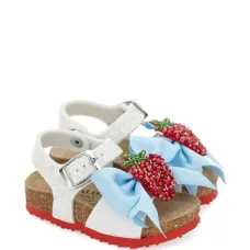 Сандалии с бантом, украшенным бусинами