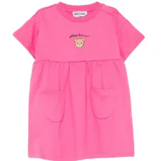 Платье с карманом и принтом в виде медвежонка