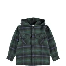 Клетчатая рубашка с капюшоном