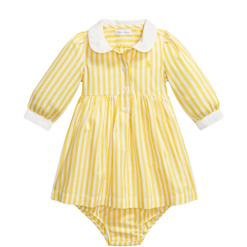 Комплект из платья в полоску с воротником «питер пэн» и панталон (набор из двух предметов)