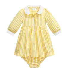 Комплект из платья в полоску с воротником «питер пэн» и панталон (набор из двух предметов)