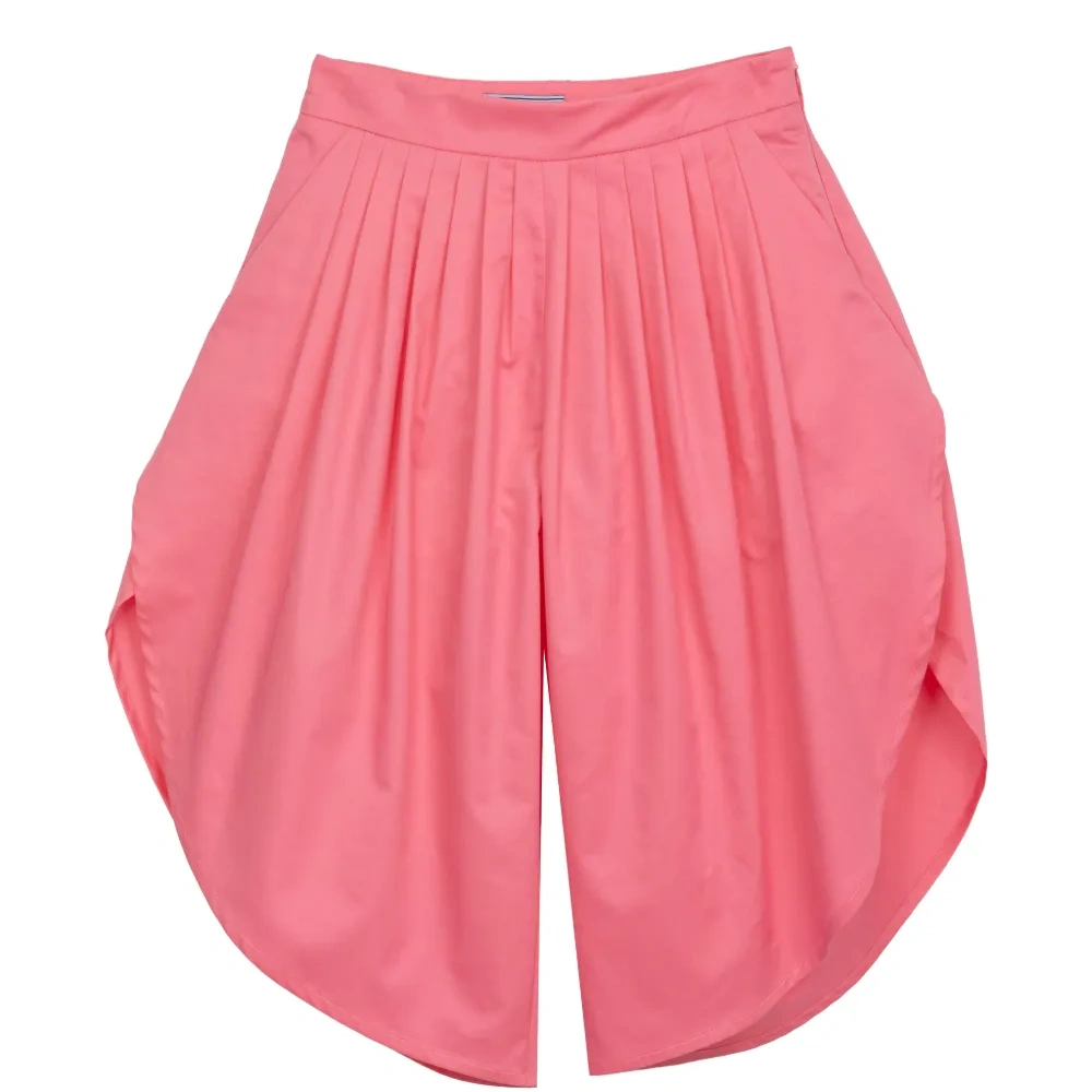 Плиссированные широкие брюки