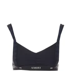 Спортивный бюстгальтер с узорной эластичной лентой с логотипом