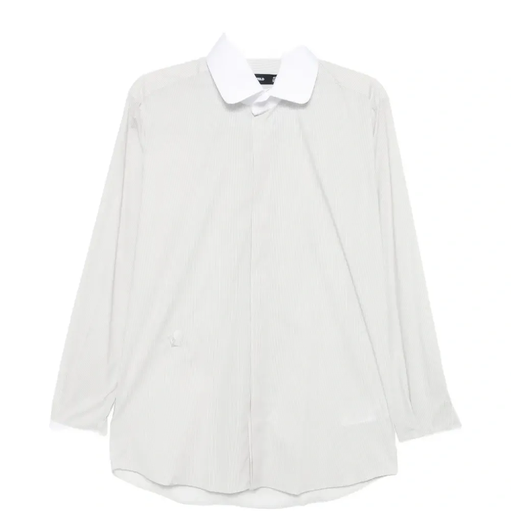 Рубашка с контрастным воротником и вышивкой