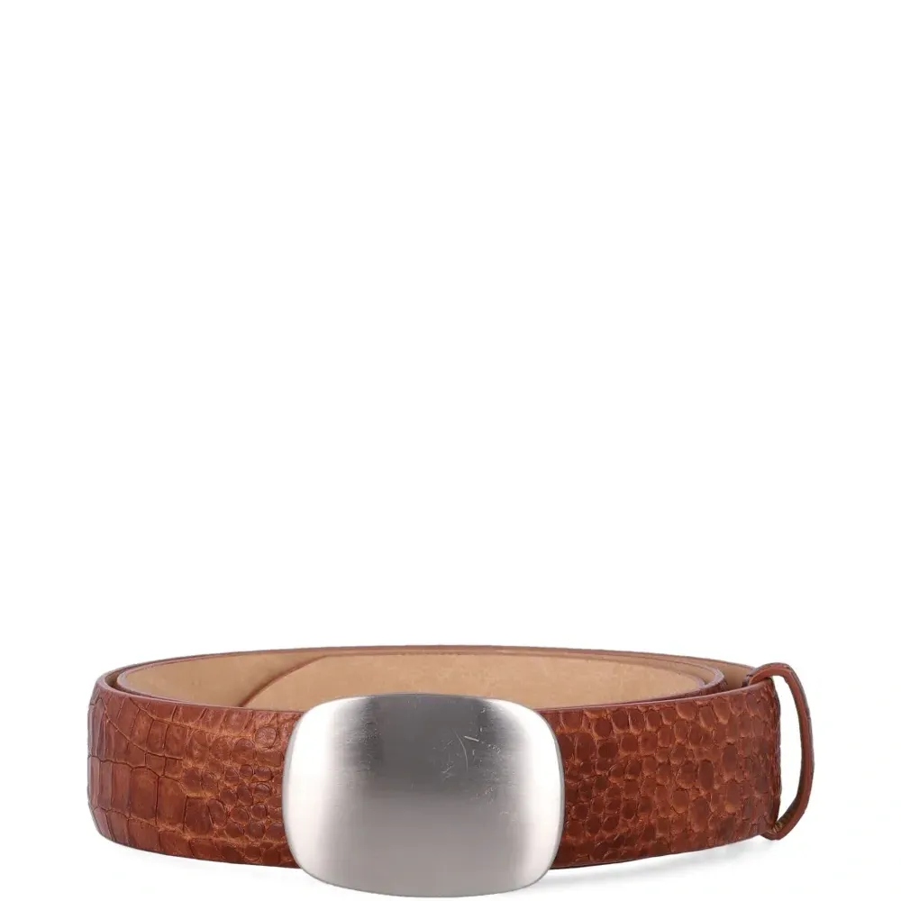 Ремень с пряжкой и эффектом кожи рептилии