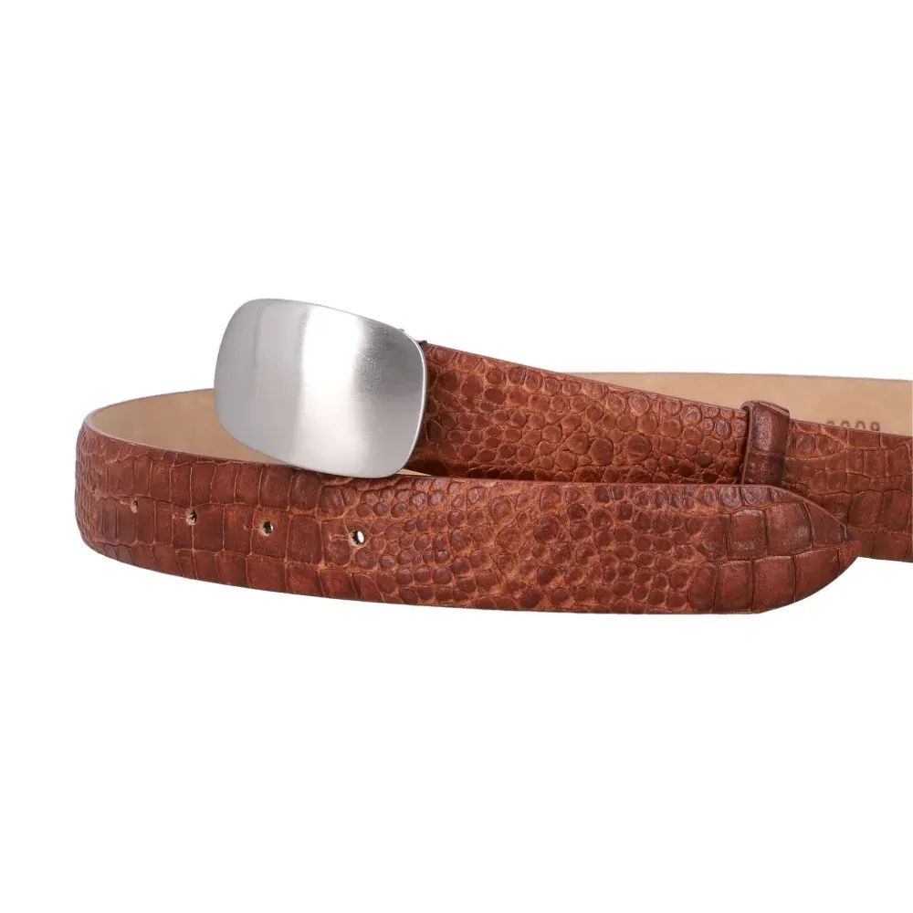 Ремень с пряжкой и эффектом кожи рептилии