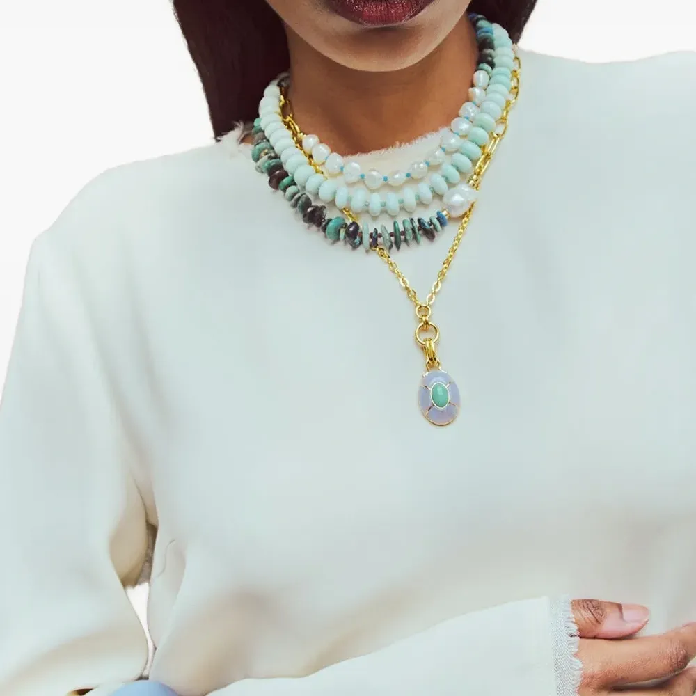 Синий браслет-кафф