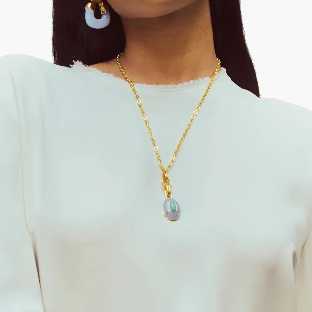 Синий браслет-кафф