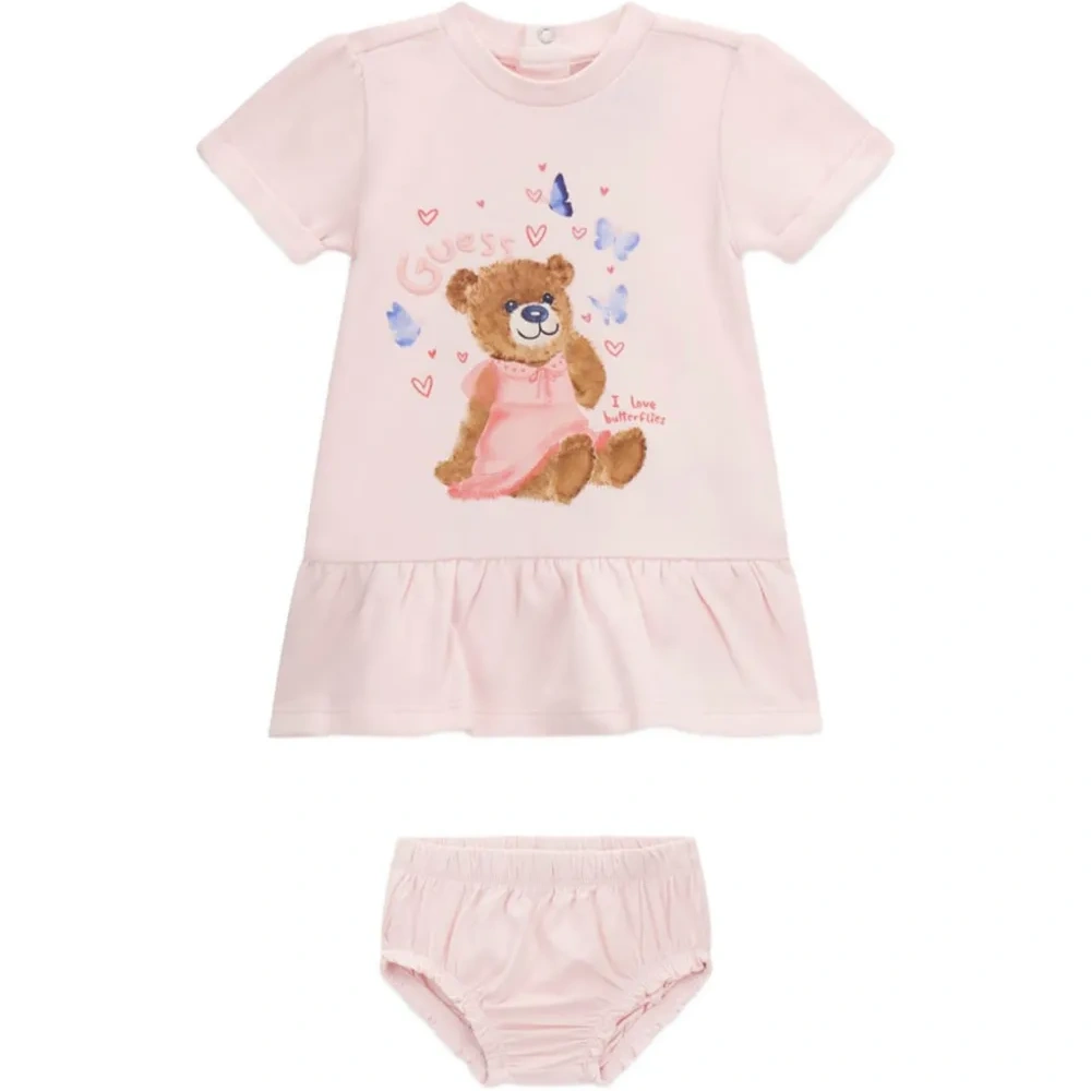 Платье с оборкой по подолу и принтом