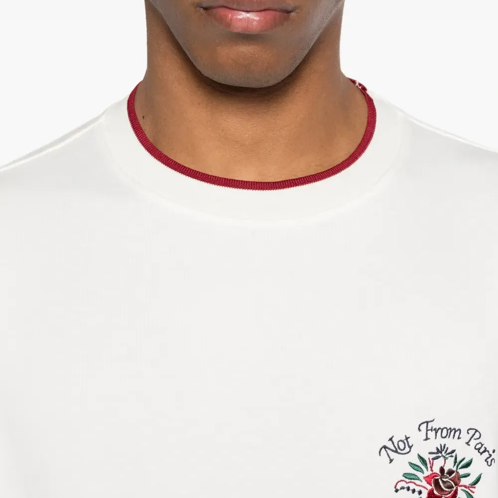 Футболка с длинными рукавами и цветочной вышивкой в виде роз