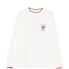 Футболка с длинными рукавами и цветочной вышивкой в виде роз