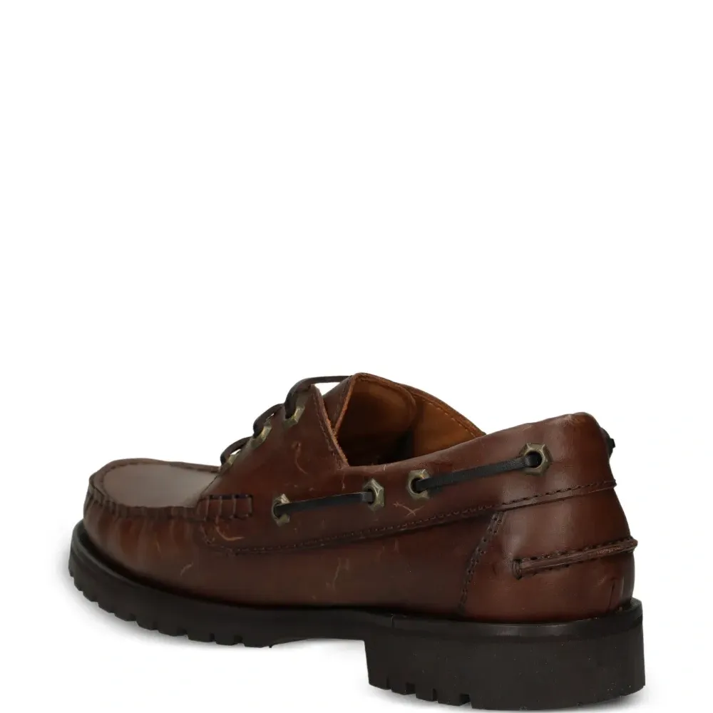 Кожаные лоферы на шнуровке