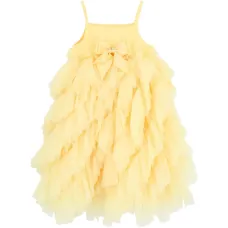 Каскадное платье с водопадными воланами