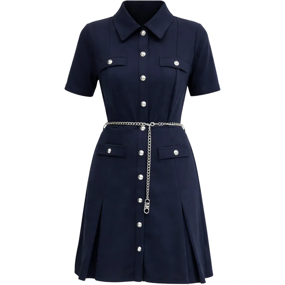 Платье-рубашка с поясом-цепочкой