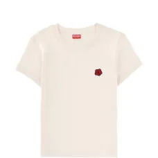 Футболка с аппликацией в виде цветов