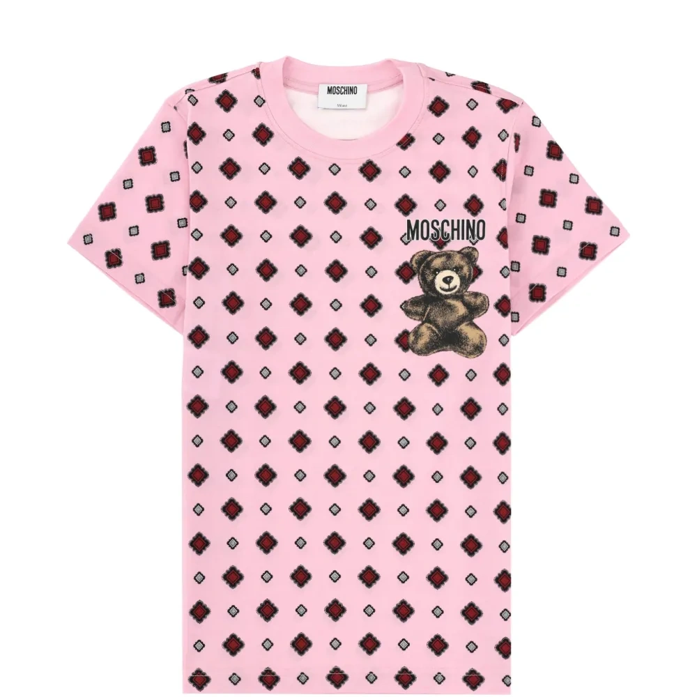 Футболка с геометрическим узором и мотивом Тедди