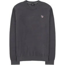 Свитер с вышитым логотипом и круглым вырезом