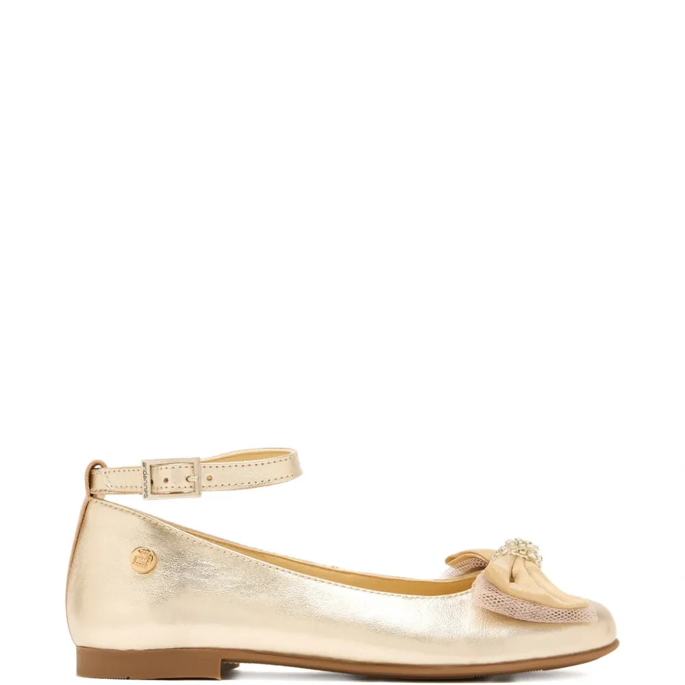 Балетки с украшением в виде банта