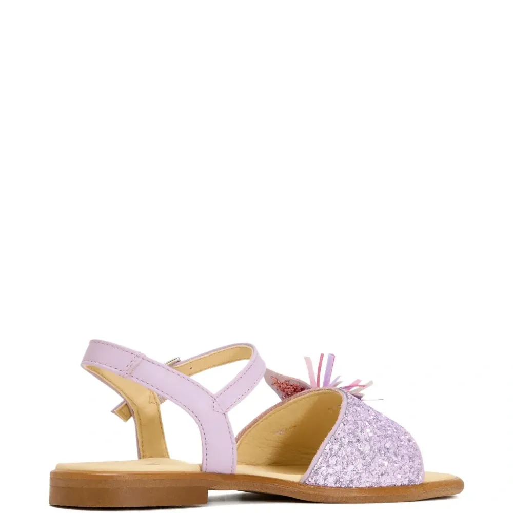 Блестящие сандалии с цветочным узором