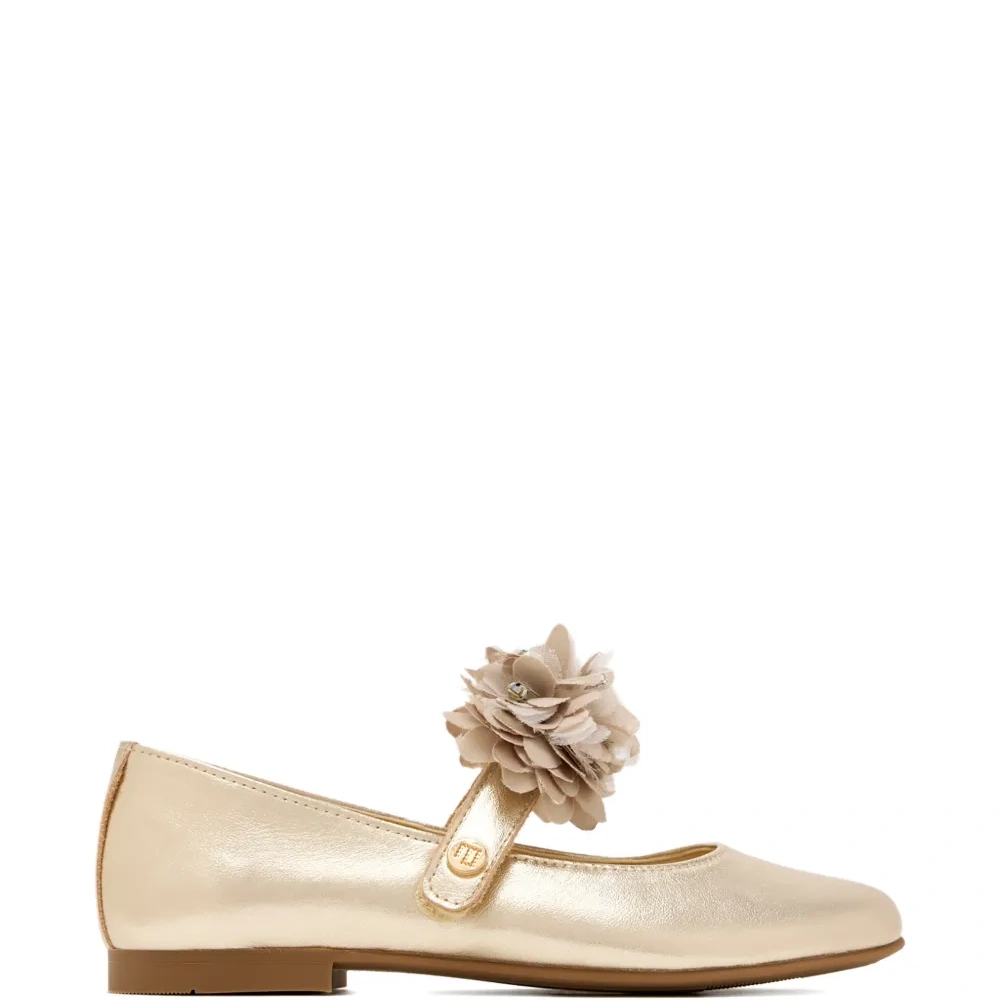 Балетки с цветочными украшениями