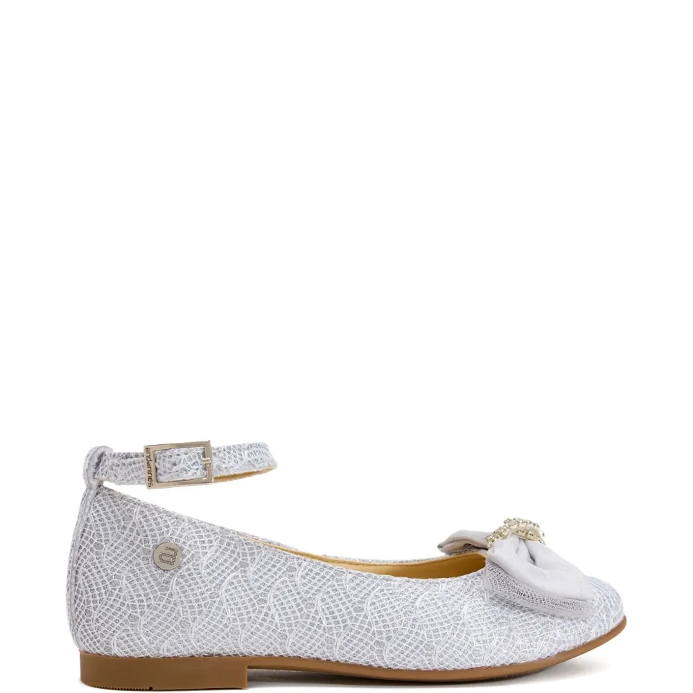 Балетки с украшением в виде банта