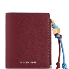 Кожаный двускладной кошелек с тиснением