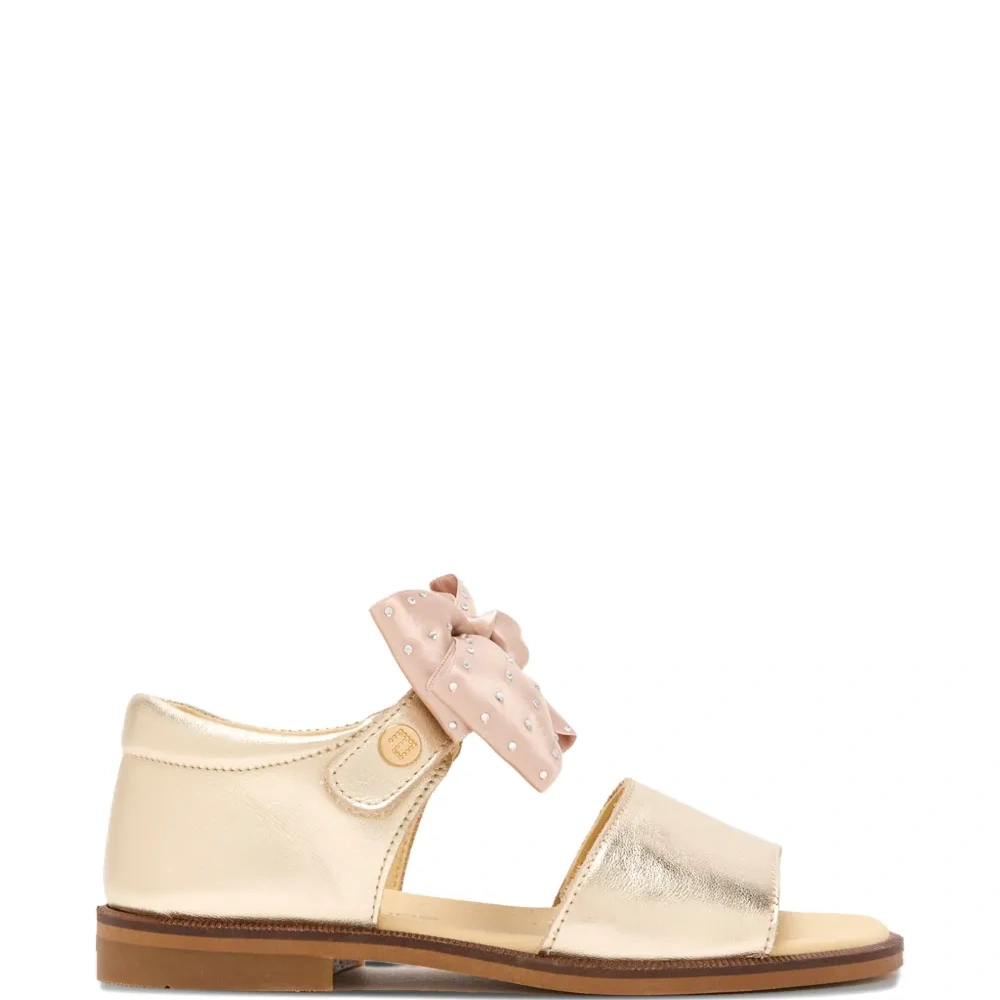 Металлические сандалии с бантом