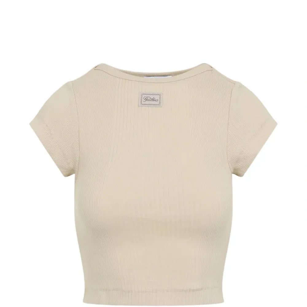 Футболка с короткими рукавами в рубчик