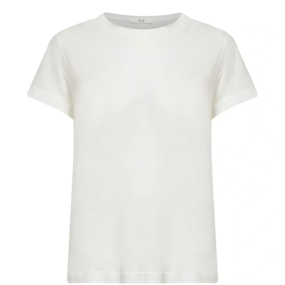 Футболка с ребристой отделкой и круглым вырезом