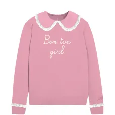 Топ с оборчатым воротником