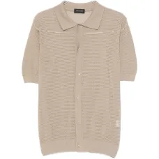 Рубашка из открытой вязки на пуговицах