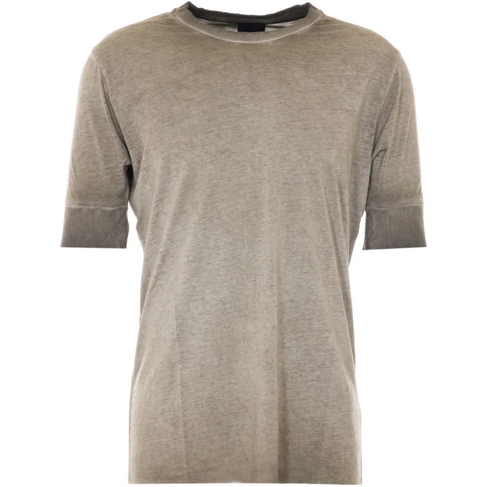 Футболка с эффектом потертости и круглым вырезом