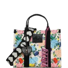 Сумка-тоут с сердечками и цветочным принтом