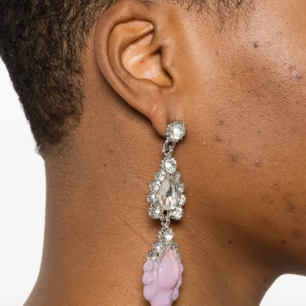 Серьги с кристаллами в покрытии