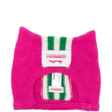 Шапка-бини в полоску с ушками