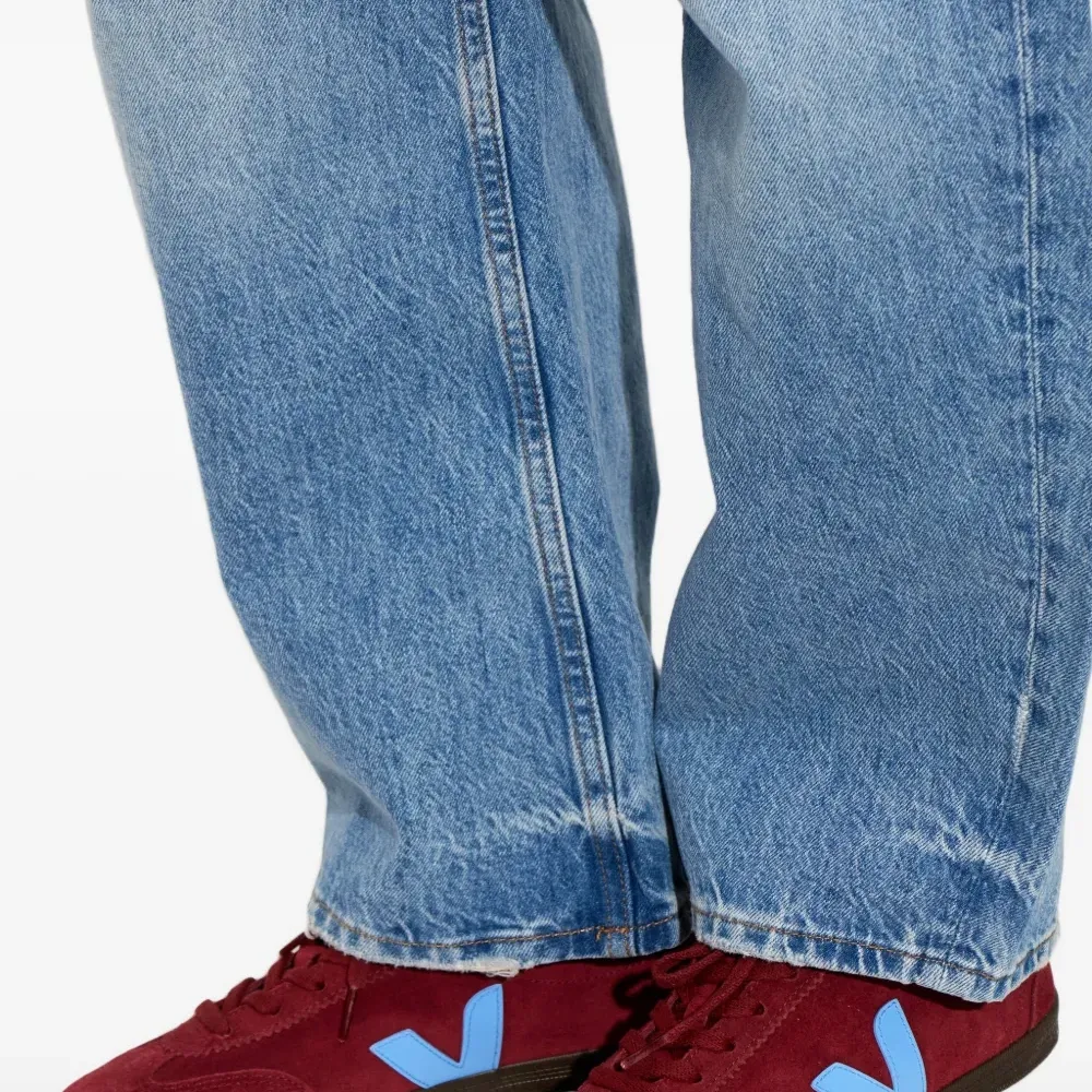 Кроссовки Volley из бордовой замши с аква и орлом