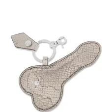 Брелок из кожи с декоративным элементом в виде орба