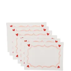 Салфетки с принтом в виде сердец (набор из шести штук)