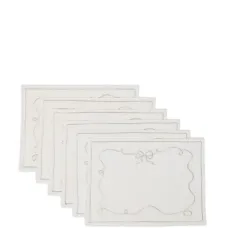 Салфетки для стола с бантиками (набор из шести штук)