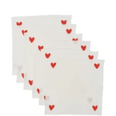 Салфетки с сердечками (набор из шести)