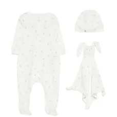 Комплект детских боди с цветочным принтом (набор из трёх штук)