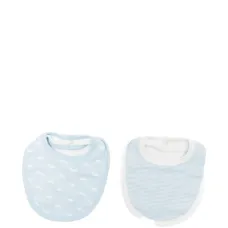 (набор из двух) полосатых слюнявчиков с китами