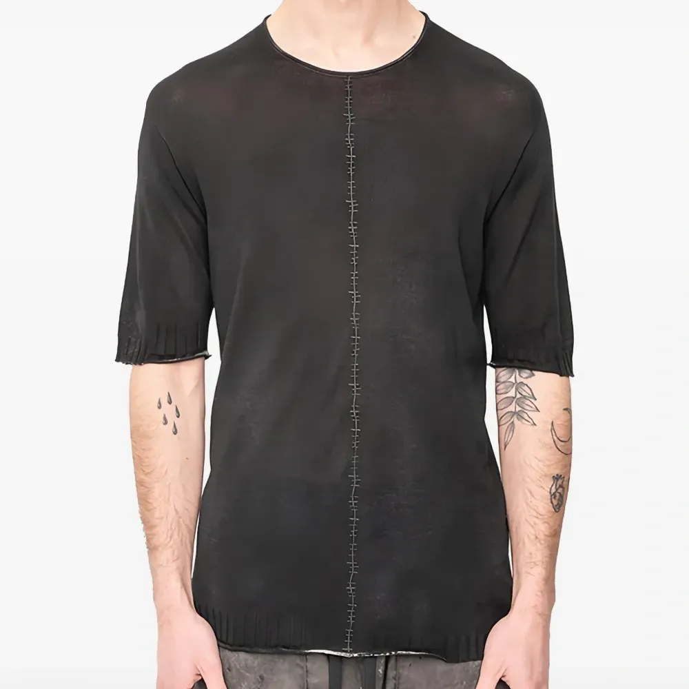 Футболка с трикотажной строчкой