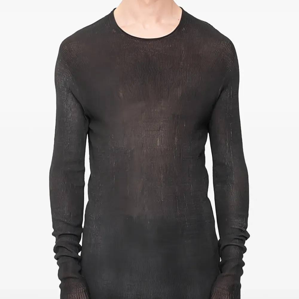 Вязаная футболка с длинными рукавами