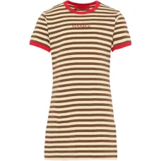 Платье с полосатой отделкой