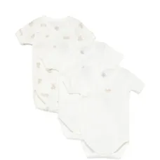 Комплект из трёх боди с принтом и короткими рукавами