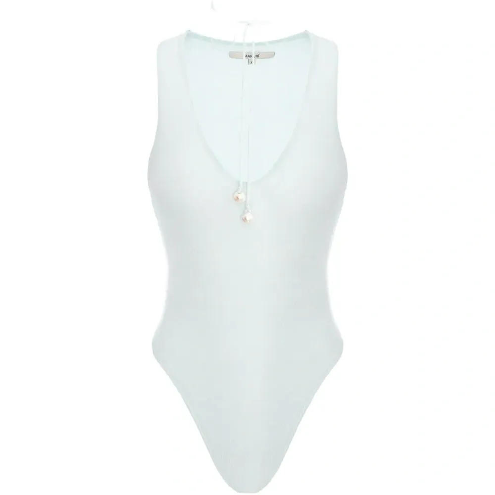 Боди без рукавов с галстуком на шее